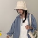 thumbnail image 4 of Sombrero de pescador con cuerda a prueba de viento y color contrastante de circunferencia de 56-58 cm, sombrero de verano para mujer, parasol antiultravioleta, sombrero protector solar, 4 of 5