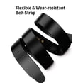 thumbnail image 3 of Catelles Men's Genuine Leather Black Belt, Pinhole Strap, No Buckle,Gifted by Box Suitable for Business and Casual Wear&For waist 42in Width 1.2in(3.0cm), 3 of 9