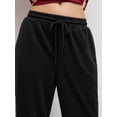 thumbnail image 5 of Womens Sweatpants Fall Baggy Wide Leg Sweatpant Fleece Lined Straight Leg Sweat Pants Black L, 5 of 9