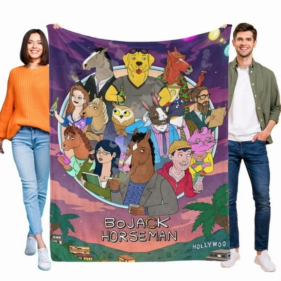 Blanket Soft BoJack Horseman Cartoon Throw Blanket Micro Fleece Fuzzy Blankets Thin Bed Couch Decor Adult Nap Bedroom Car All Season Birthday Gifts 30"X40"