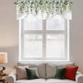 thumbnail image 2 of Green Eucalyptus Leaves Tie Up Valance Curtains for Windows, Kitchen Curtains Window Treatments, Summer Botanical Weeping Short Window Shades Valances for Bedroom Bathroom Cafe 54"x18", 2 of 8