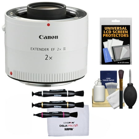 Canon EF 2x Extender III Lens Teleconverter with Lenspens + Screen Protectors + (Best Teleconverter For Canon)
