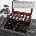 thumbnail image 2 of Caja para relojes ROTHWELL de piel con 12 ranuras y cajón para aparcacoches, color negro y rojo, 2 of 9