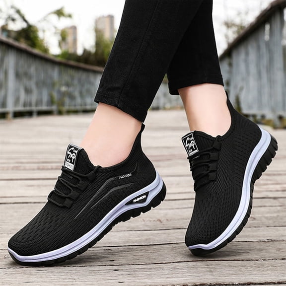 Domzle Women's Slip On Walking Shoes Wide Cushion Running Tennis Shoes with Arch Support Insole, Non Slip for Nursing Workout Gym Athletic Fashion Pink