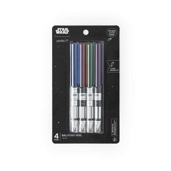 Star Wars | Yoobi Lightsaber-inspired Pens 4pk Writing Set