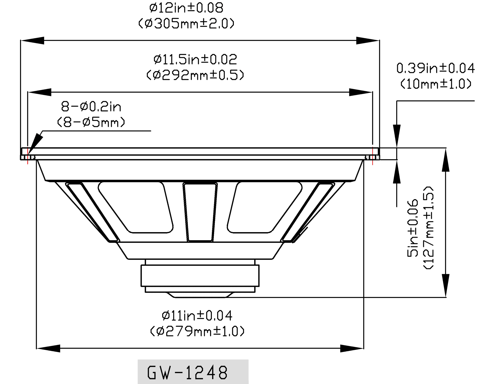 4 Goldwood Sound GW-1248 Rubber Surround 12" Woofers 290 Watts each 8ohm Replacement Speakers