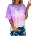 thumbnail image 1 of Nlfie Femmes Cravate Teintée Imprimé Manches Courtes Col Rond Pull-Overs, 1 of 2