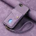 thumbnail image 2 of Nalacover for iPhone 7 Plus/8 Plus, Slim Case Wallet with Credit Card Holder, Back Flip Premium Leather Magnetic Clasp Kickstand Wirst Hand Strap Shockproof Cover For iPhone 7 Plus/8 Plus, Purple, 2 of 7