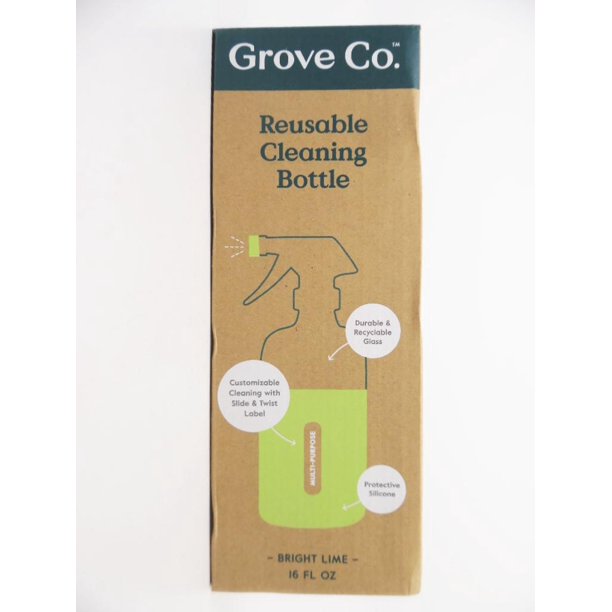 Grove Co. Reusable Cleaning Glass Spray Bottle with Silicone Sleeve