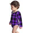 thumbnail image 3 of Xecao Purple Buffalo Plaid Print Baby unisex-baby Cotton Long-sleeve Bodysuits-6 Months, 3 of 6