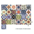 thumbnail image 2 of 25Pcs Tile Wall Sticker Kitchen Backsplash 6"x6" Removable Waterproof Wallapper Retro Flowers Style Decals Peel and Stick Tiles, 2 of 7