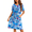 Blue Flower, variant on Women Moo Moos House Dresses Button Short Sleeve Floral Mumu Nightgown with Pocket, S-3XL