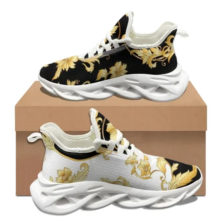 

Gold Baroque Shoes for Women Fashion Style Men Claasic Flats Brand Design Portable Platform Custom Zapatos Para Mujeres 2024 New