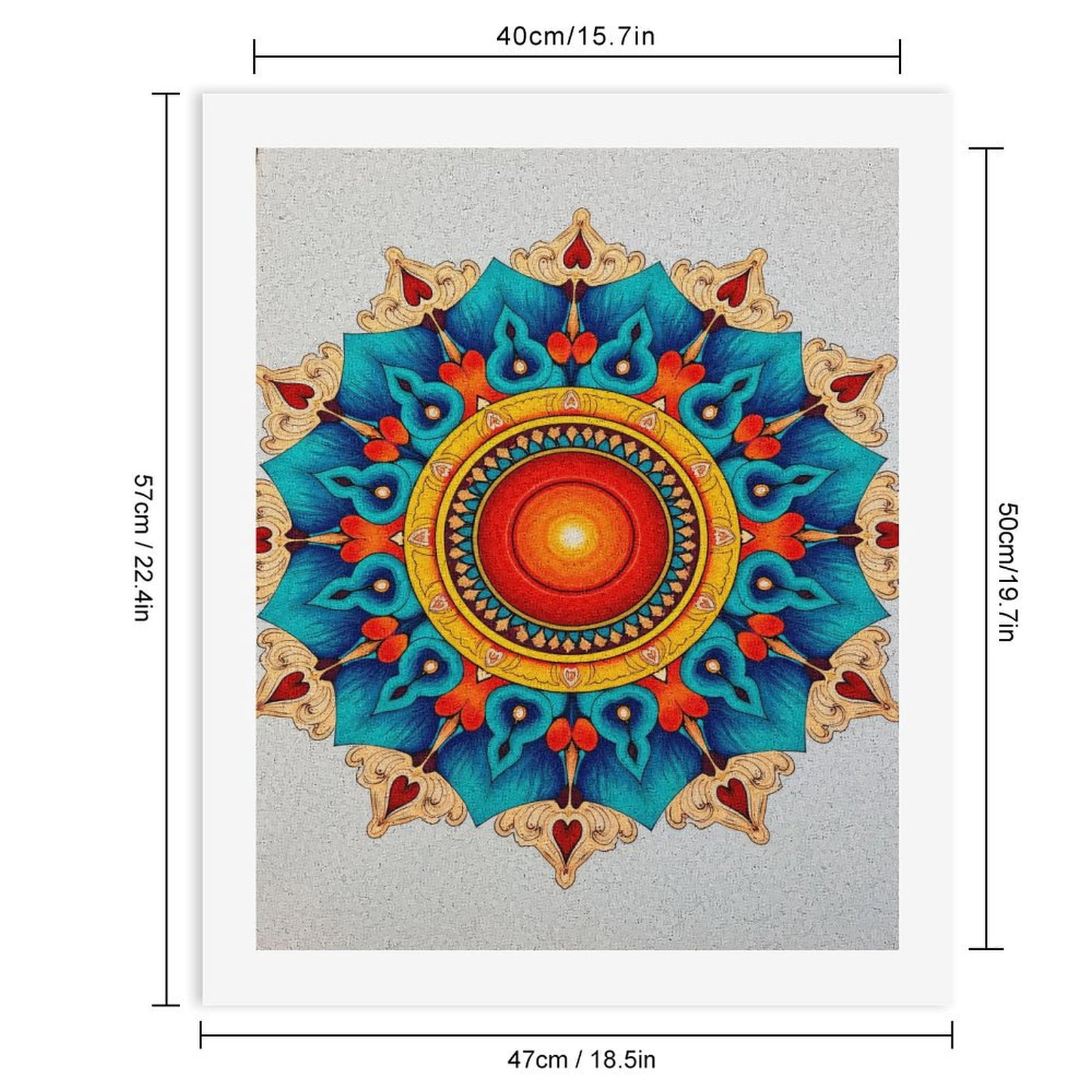 Paint By Numbers Kit for Adults Beginner - DIY Colorful Mandala Pattern Art Design Canvas Painting Kits for Adults, Frameless Paint By Number for Adults for Home Wall Decor 16x20 Inch
