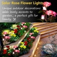 thumbnail image 2 of Solar Lights Outdoor Rose Flower, 1 Pack Solar Powered Garden Decorations with 5 Bigger Rose Flower, WaterproofLights for Garden Patio Yard Pathway Decoration (Pink Rose), 2 of 8