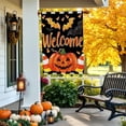 thumbnail image 3 of Welcome Halloween Garden Flag 12X18 Inch Double Side,Pumpkin Jack O Lantern Yard flag,Bat Outside Small Garden Flag Decorative,Outdoor Flag for Holiday Patio Courtyard Lawn, 3 of 6
