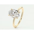 thumbnail image 4 of Moissanite Oval cut gemstone engagement ring 925 sterling silver Yellow Gold Plated ring, 4 of 5