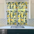 thumbnail image 3 of Kitchen Curtains 36 Inch Short - 3 Panel Set Lemon Print, Rod Pocket Window Curtains 100% Polyester, Cute Fruit Valance for Farmhouse, Cafe, Living Room, Bedroom, Easy Wash, 3 of 6