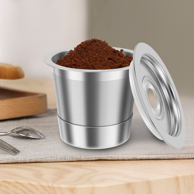 NUAHRHY 1 or 2 Pcs Reusable Coffee Pod Stainless Steel Coffee Pod Reusable Coffee Filter Stainless Steel Coffee Filter Refillable Coffee Reusable Pods for Coffee Machine