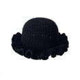 thumbnail image 5 of Povozer Crochet Bucket Hat Women Trendy Knit Floppy Cap Cute Boho Handmade Beanies Outdoor Boho Travel Fishing Hat Black, 5 of 5