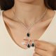 thumbnail image 1 of Conjunto de joyería de boda para novia, pendientes, collar y gota de agua con circonitas y diamantes brillantes, 1 of 6