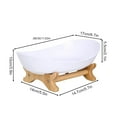 thumbnail image 3 of Fiudx Elegante Bandeja de Frutas, Soporte de Cerámica Multicapa para Aperitivos, Marco de Madera Compacto, Diseño Fácil de Limpiar, Ideal para Fiestas, Bodas y Regalos de Inauguración., 3 of 5
