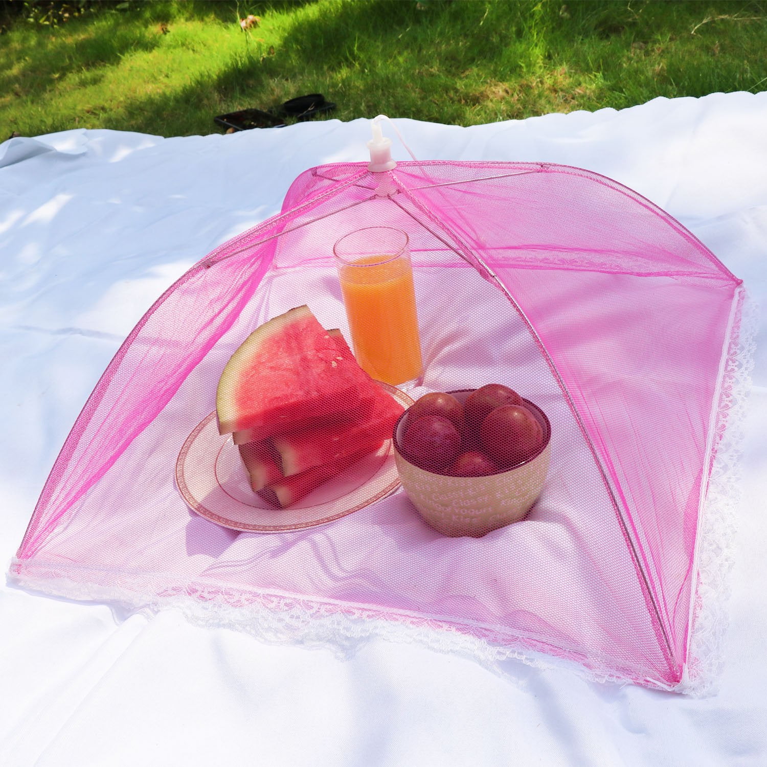DOITOOL 3pcs Mesh Screen Food Covers Tent Kitchen Anti- Bug Food Covers  Plate Dish Nets Plastic Food Cover Dome Umbrellas Picnic Covers Keep Out  Flies