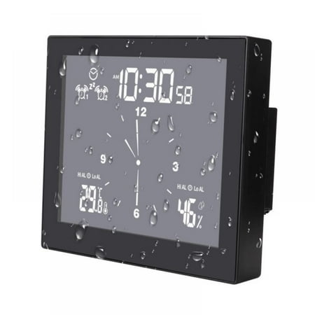 

Final Clearance! Digital Temperature Hygrometer Bathroom Clocks Lcd Suction Cup Waterproof Shower Watches Temperature Humidity Meter Alarm Watch