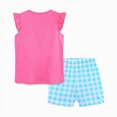 thumbnail image 5 of Toddler Baby Girl Outfits Summer Clothes Set Unicorn Ice Cream Print Ruffle Sleeveless Top and Shorts Set Cute Pattern Printed Outfits 4-5 Years, 5 of 6