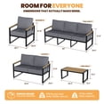 thumbnail image 2 of Sumnthink 5-Piece Outdoor Patio Furniture Set, Modern Metal Conversation Set for Porch, Deck, Balcony (Dark Grey), 2 of 8