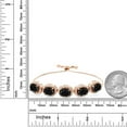 thumbnail image 2 of Gem Stone King 18K Rose Gold Plated Silver Black Sapphire Tennis Bracelet for Women (13.55 Cttw, Oval 9X7MM, Gemstone September Birthstone, Fully Adjustable up to 9 inch), 2 of 3