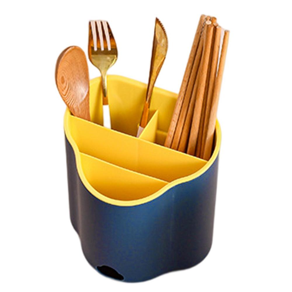 Tohuu Cutlery Drainer Caddy Utensil Drain Holder Four Grids Silverware