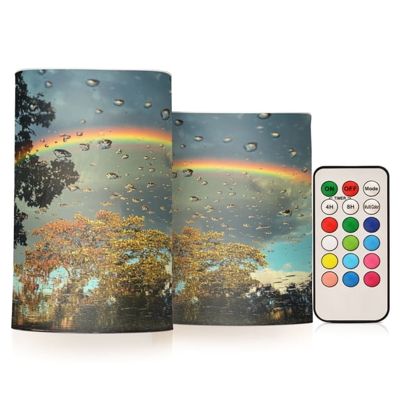 BZSMCE Flameless Candles LED Lights Rainbow Creativity Battery Candles