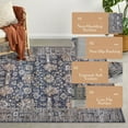 thumbnail image 6 of FairOnly 2'x6' Blue Washable Runner Rugs for Hallway Oriental Floral Non Slip Soft Runner Rugs for Entryway Kitchen Laundry Rugs, 6 of 7
