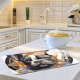 thumbnail image 6 of Dog Flowers Circle Dish Drying Mat Dish Drainer Rack Mats Water Absorbent Non-Slip Easy Clean Heat Resistant for Kitchen Counter, 6 of 8
