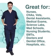 M&M SCRUBS Solid Men Scrub Set, Men Medical Uniforms 201- (DARK NAVY BLUE)