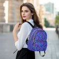 thumbnail image 6 of FORMRS Mini Backpack Purse for Women Quilted Travel Daypack Casual Shoulder Bag, Dark Blue Floral Bloom Pattern, 6 of 7