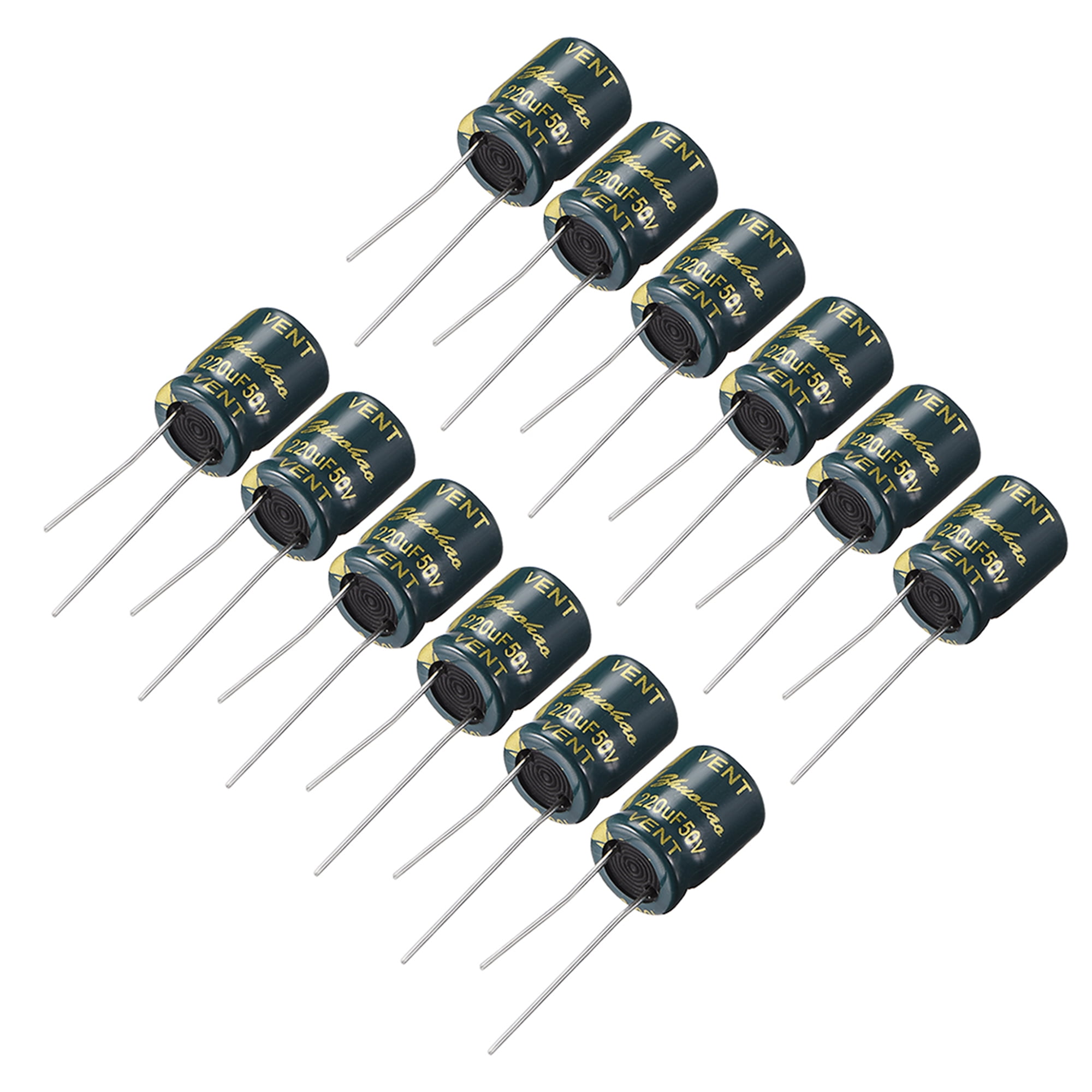 Aluminum Radial Electrolytic Capacitor 220uF 50V Life 10 x 13 mm 12PCS
