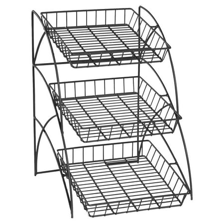 Displays2go Space Saving Wire Rack With 3 Display Shelves