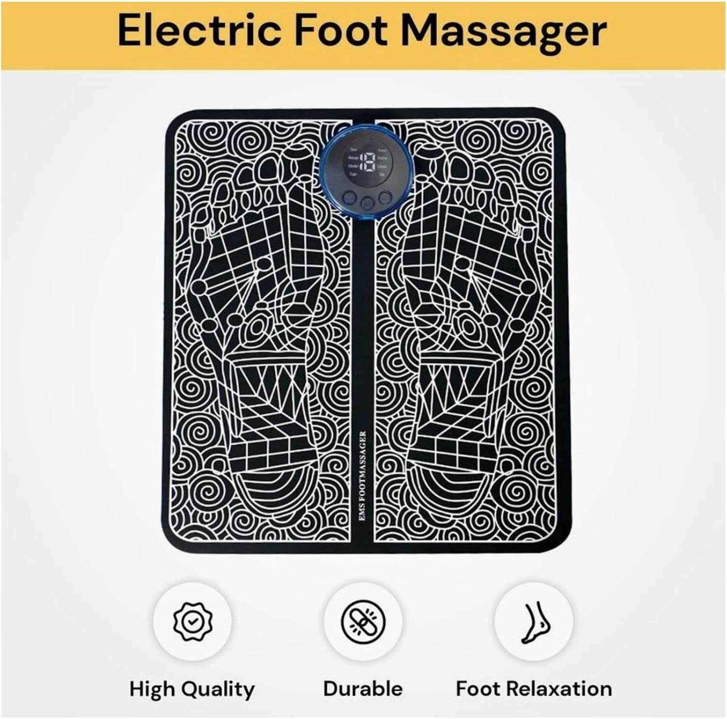 StepNura Foot Massager Mat with Remote, 8 Modes 19 Levels (Blue*2Pcs)