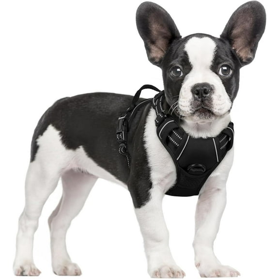 Dog Harness No Pull with 2 Leash Clips, Adjustable Soft Padded, Reflective Oxford No Choke Pet Vest with Easy Control Handle for Large Dogs