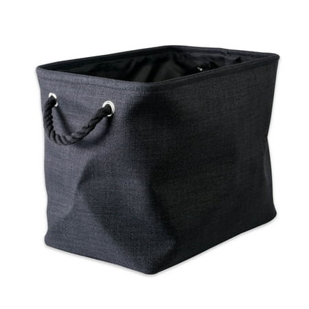 DII Rectangle Modern Polyester Large Storage Bin in Variegated Black