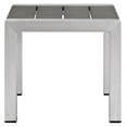 thumbnail image 4 of Shore Aluminum Outdoor Patio Side Table in Silver Gray, 4 of 5