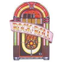 Party Central Club Pack of 12 Red Vintage-Style 50's Rock and Roll Juke Box Cutout Decorations 36"