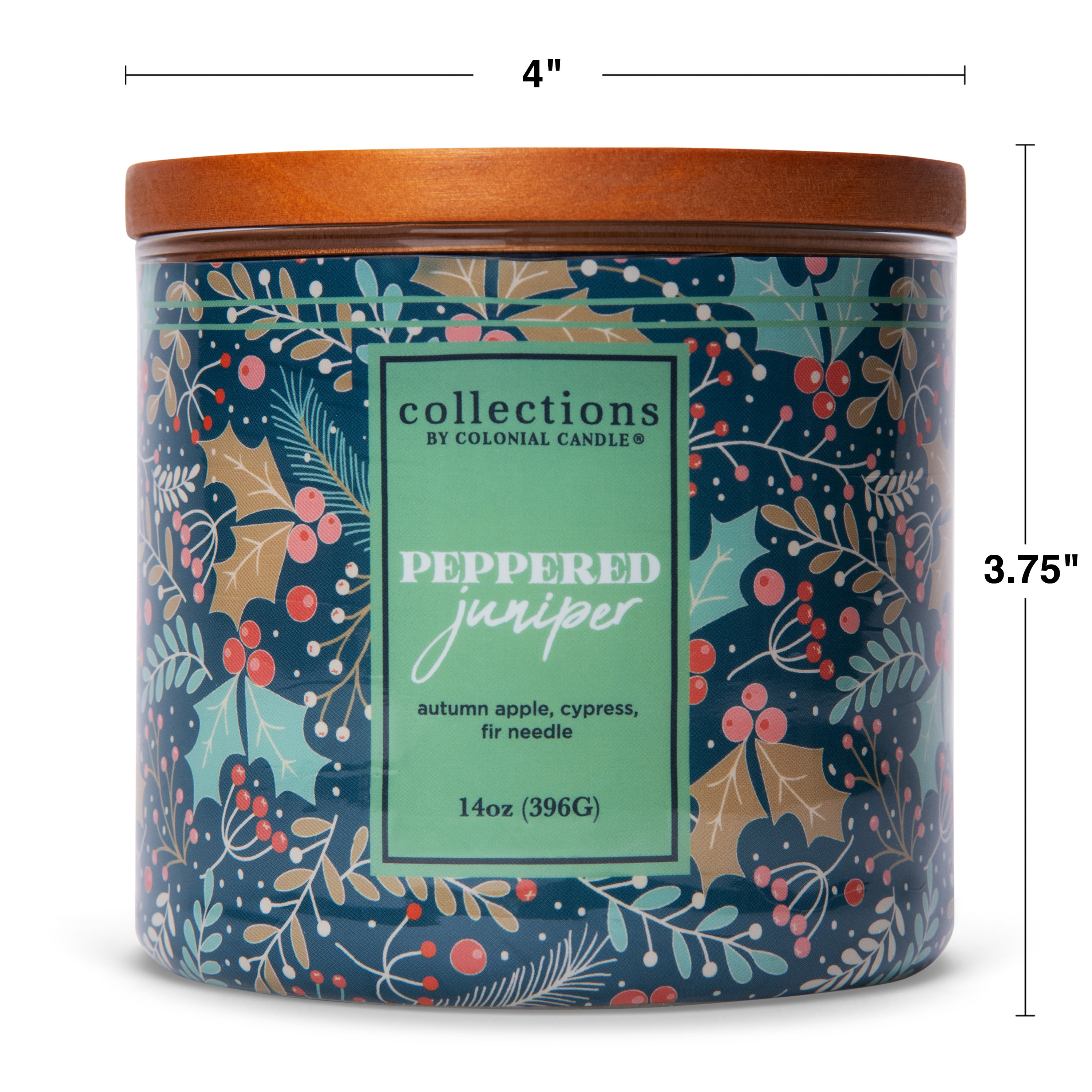 Deco Collection by Colonial Candle, Peppered Juniper Scented Jar Candle, 3-Wick Scented Jar Candle with Woody Fragrance and Premium Lead-Free Cotton Wick, 14 oz - Up To 60 Hours Burn