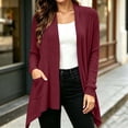 thumbnail image 6 of Frostluinai Womens Cardigan Sweaters Open Front Ribbed Knit Long Jackets Solid Lightweight Fall Handkerchief Hem Comfy Cardigans with Pocket S-2XL, 6 of 9