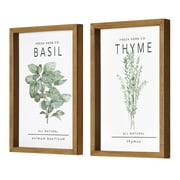 Crystal Art Gallery Basil and Thyme Framed Wall Art Print Size 12" x 8" by Heather Myers Set of 2