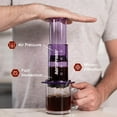 thumbnail image 2 of AeroPress Clear Purple Coffee Press \u2013 3 In 1 Brew Method Combines French Press, Espresso, Full Bodied Coffee Without Grit or Bitterness, Small Portable Coffee Maker for Camping & Travel, Purple, 2 of 8