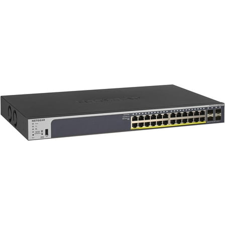 Netgear 24-Port Gigabit PoE  Smart Managed Pro Switch with 4 SFP Ports (190W)