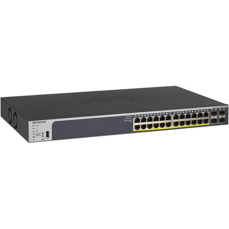 UPC: 0606449131611 | NETGEAR 24-Port Gigabit PoE+ Ethernet Smart Managed Pro Switch with 4 SFP Ports | 190W | ProSAFE and Lifetime Technical Chat Support (GS728TP)
